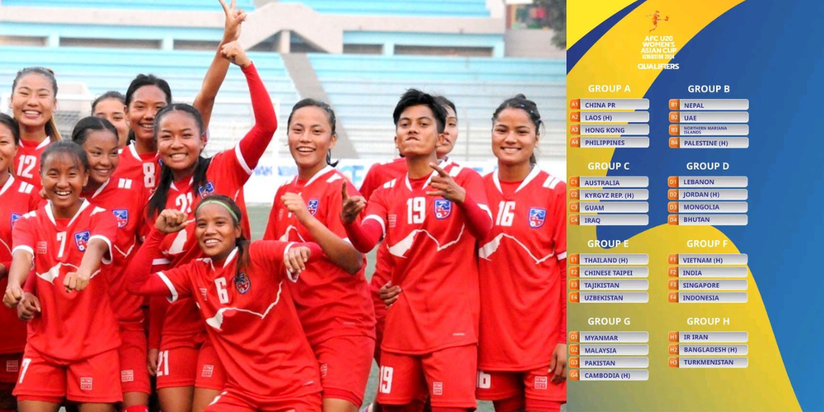 नेपाल यू-२० महिला एसियन कप छनोटको समूह ‘बी’ मा