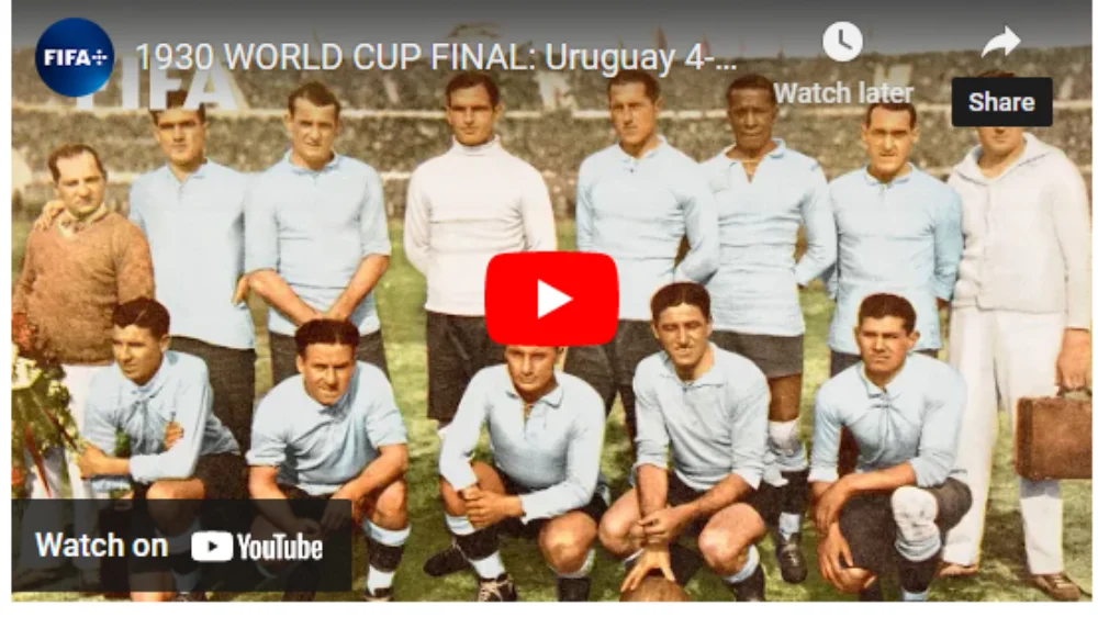 उरुग्वेले पहिलो फिफ विश्वकपको उपाधि जितेको थियो (भिडियो)