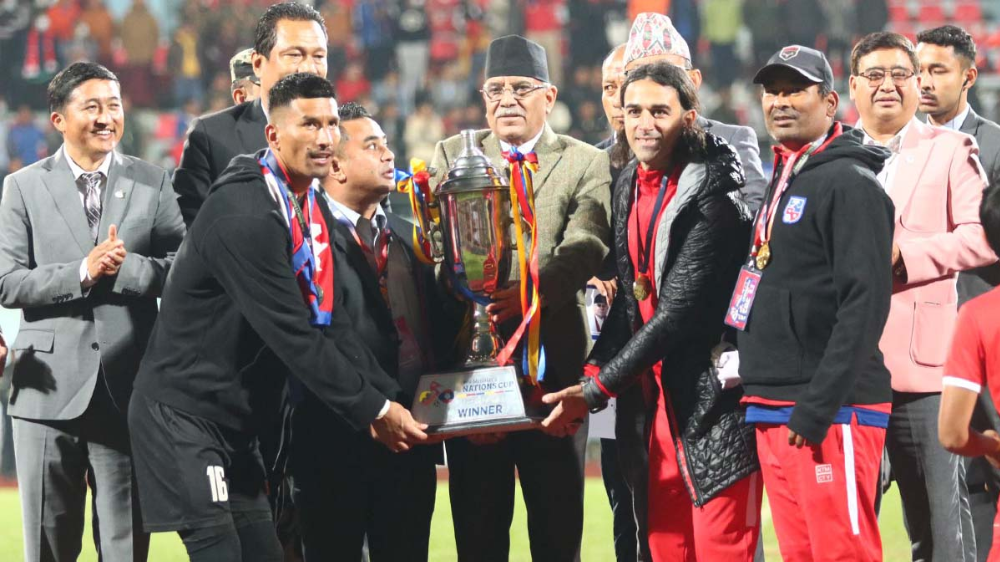 प्रधानमन्त्री कप त्रिदेशीय फुटबल प्रतियोगिताको उपाधि  नेपाललाई