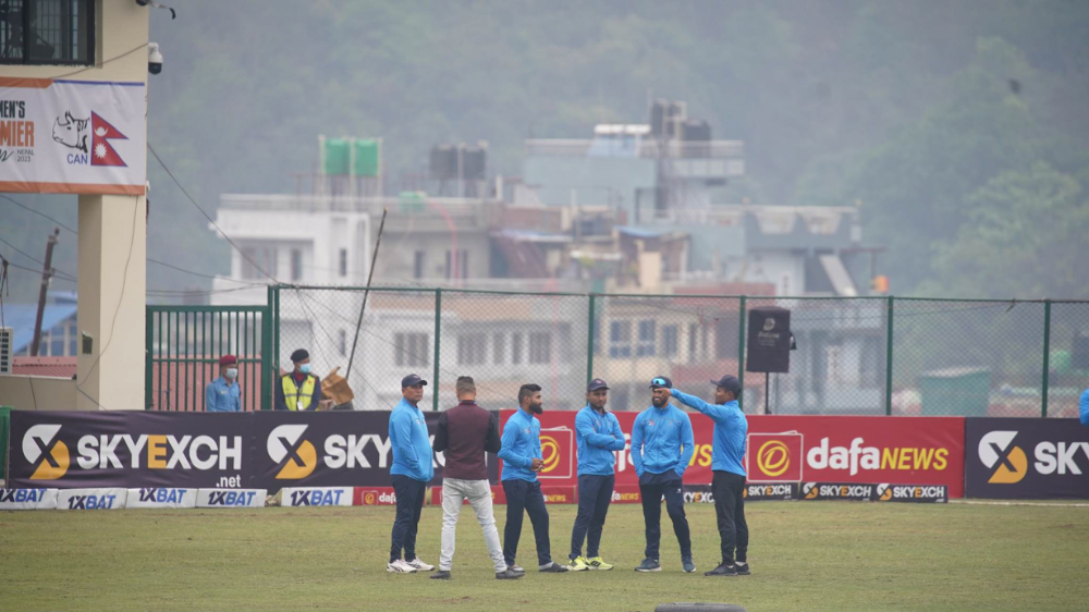 नेपाल र साउदीको खेल वर्षाको कारण अवरुद्ध