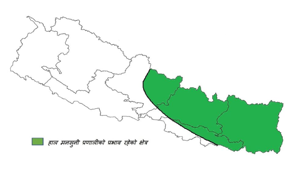 नेपाल भित्रियो मनसुन, कहाँ-कहाँ फैलियो ? 