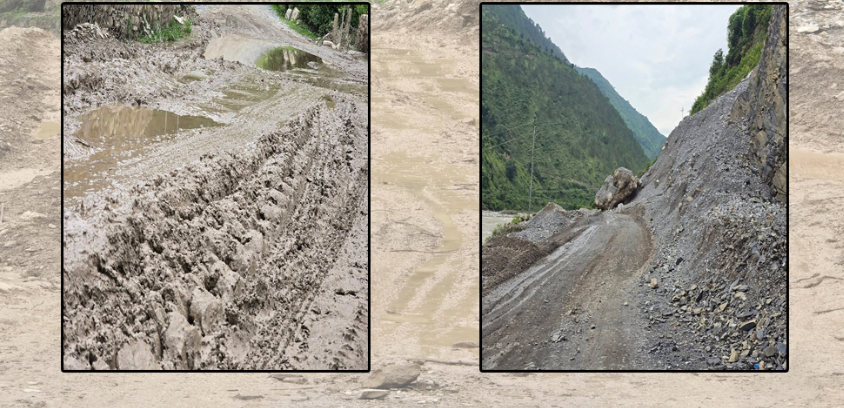 जयपृथ्वी राजमार्गको अवस्था दयनीय, वर्षातमा यात्रा गर्न सास्ती