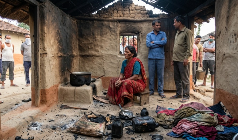 डडेल्धुरा स्याउलेवजारको  एक घरमा आगलागी